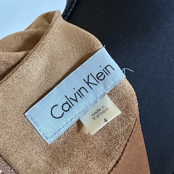 Calvin Klein Tan Faux Suede Dress w/Jacket - Picture 4 of 13